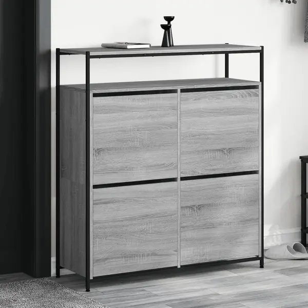 Gossi pantofar cu 4 sertare rabatabile, gri sonoma, 100x34x112 cm