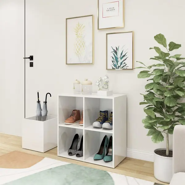 Gossi pantofar de hol, alb extralucios, 105x35,5x70 cm, pal