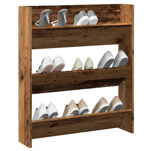 Gossi pantofar de perete, lemn vechi, 80x18x90 cm, lemn prelucrat