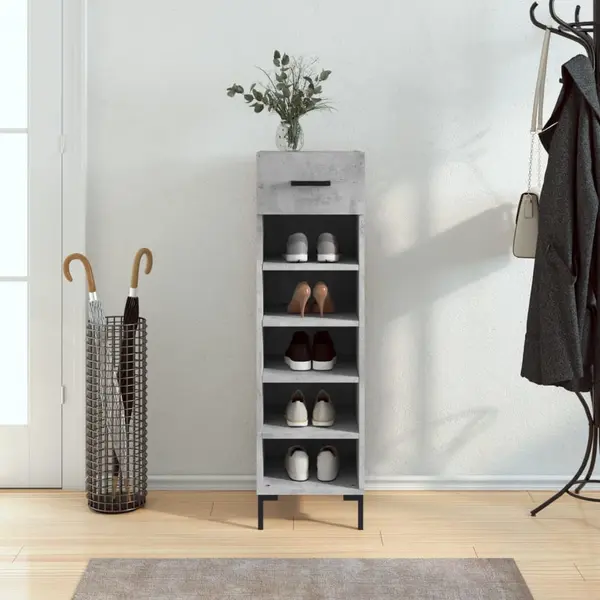 Gossi pantofar, gri beton, 30x35x105 cm, lemn compozit
