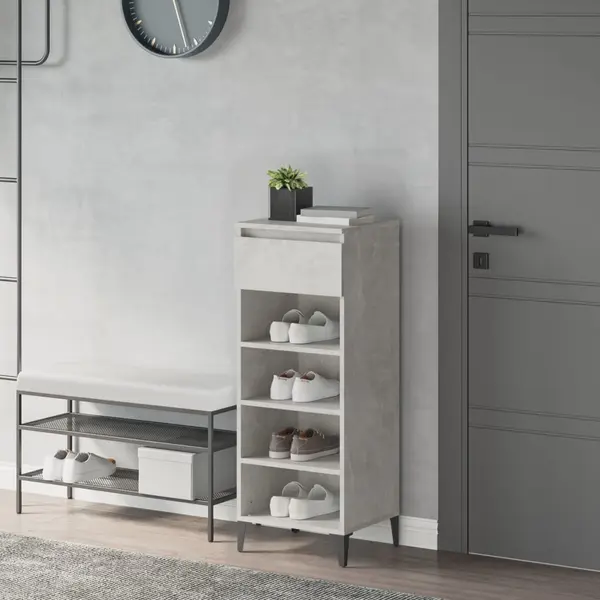 Gossi pantofar, gri beton, 40x36x105 cm, lemn prelucrat