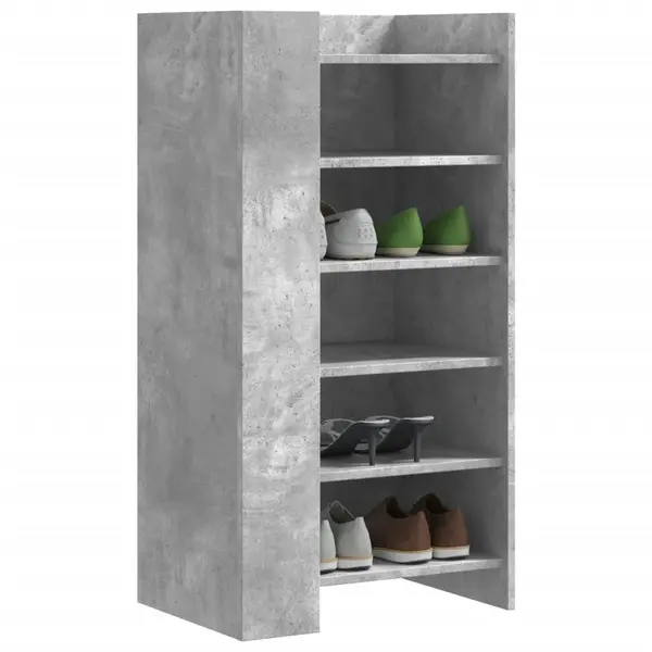 Gossi pantofar, gri beton, 52x37,5x100 cm, lemn prelucrat