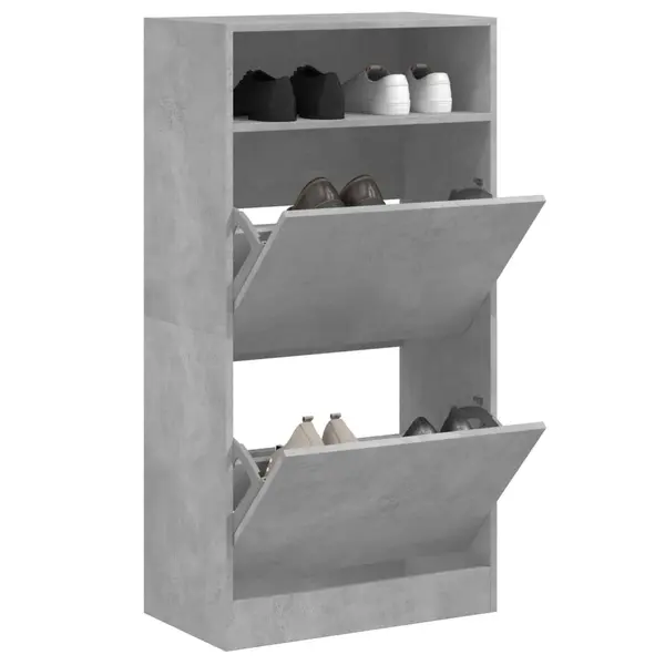 Gossi pantofar, gri beton, 60x34x116 cm, lemn compozit