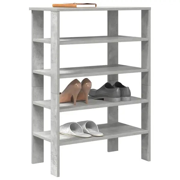 Gossi pantofar, gri beton, 61x32x87,5 cm, lemn prelucrat
