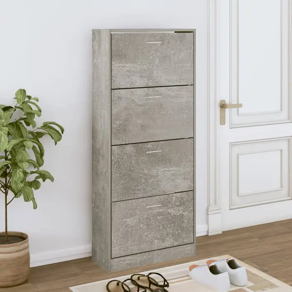 Gossi pantofar, gri beton, 63x24x147 cm, lemn compozit