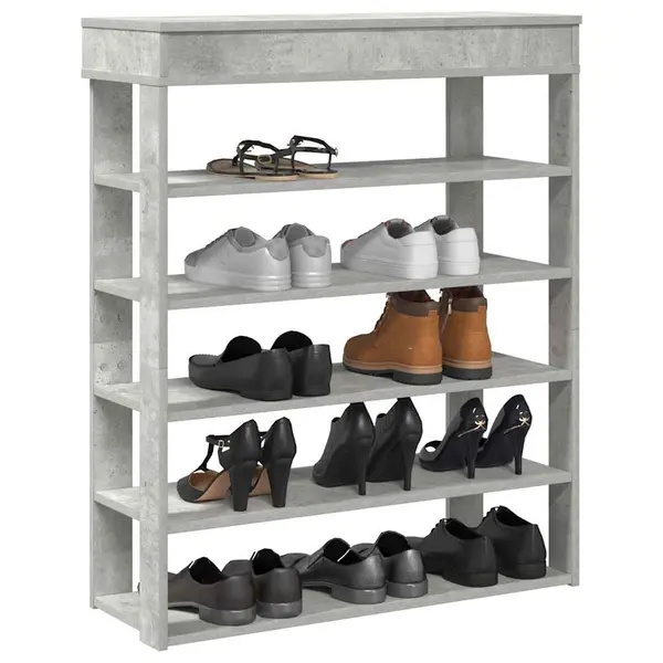 Gossi pantofar, gri beton, 80x30x98 cm, lemn prelucrat