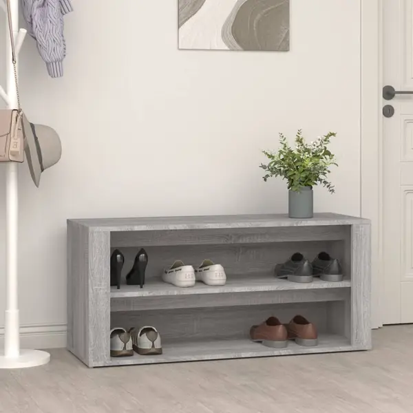 Gossi pantofar, gri sonoma, 100x35x45 cm, lemn prelucrat