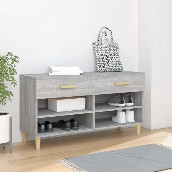 Gossi pantofar, gri sonoma, 102x35x55 cm, lemn compozit
