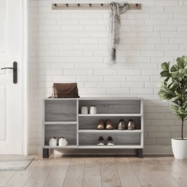 Gossi pantofar, gri sonoma, 102x36x60 cm, lemn prelucrat