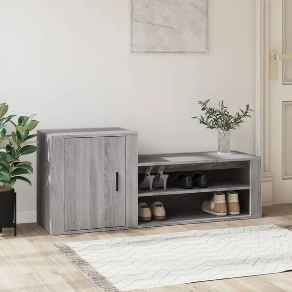 Gossi pantofar, gri sonoma, 130x35x54 cm, lemn compozit