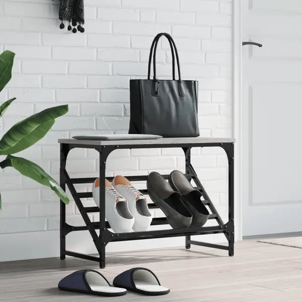 Gossi pantofar, gri sonoma, 60x30x45 cm, lemn prelucrat