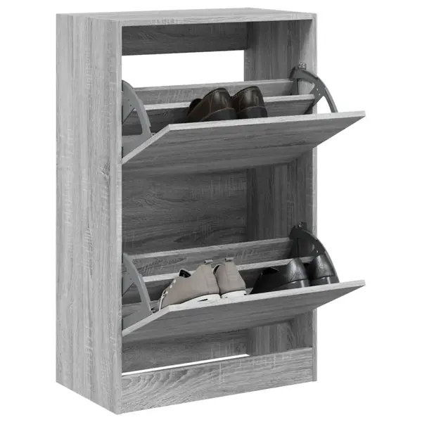Gossi pantofar, gri sonoma, 60x34x96,5 cm, lemn compozit