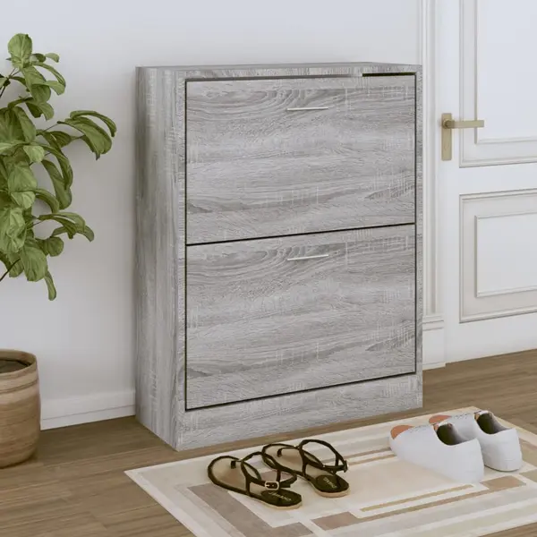 Gossi pantofar, gri sonoma, 63x24x81 cm, lemn prelucrat