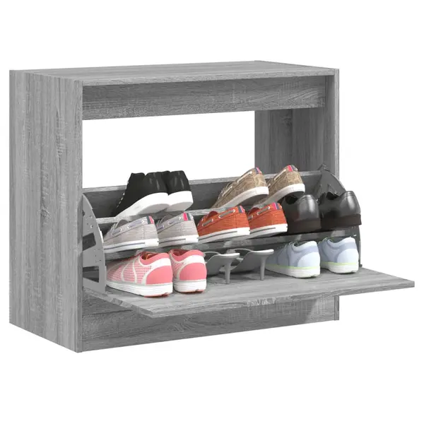 Gossi pantofar, gri sonoma, 80x42x69 cm, lemn prelucrat