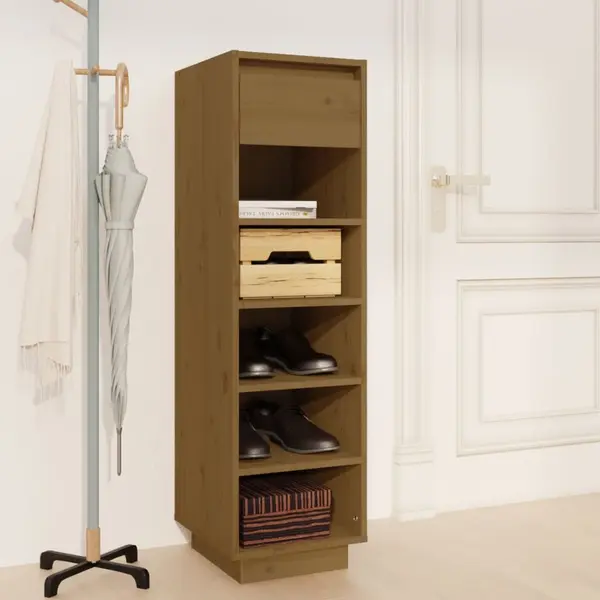 Gossi pantofar, maro miere, 30x34x105 cm, lemn masiv de pin