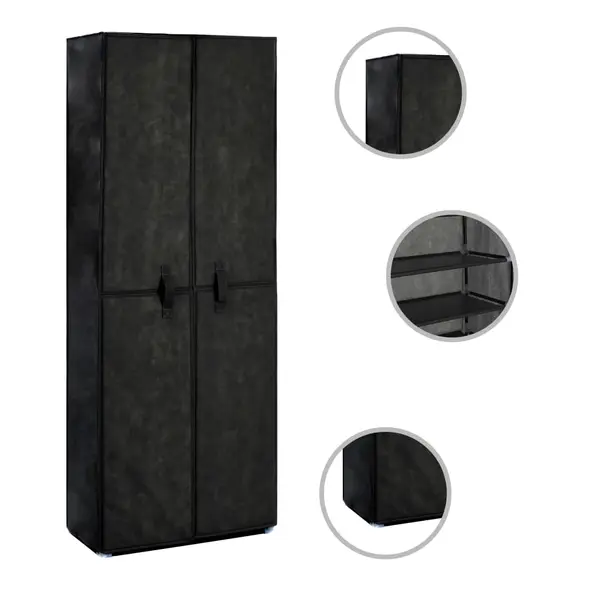 Gossi pantofar, negru, 60 x 30 x 166 cm, material textil