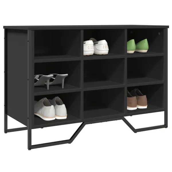 Gossi pantofar, negru, 90x38x61,5 cm, lemn prelucrat