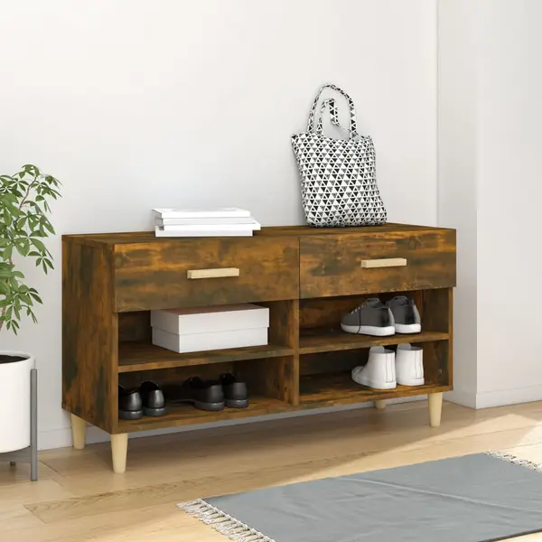 Gossi pantofar, stejar fumuriu, 102x35x55 cm, lemn compozit