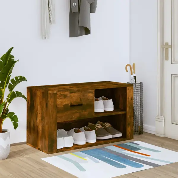 Gossi pantofar, stejar fumuriu, 80x35x45 cm, lemn prelucrat