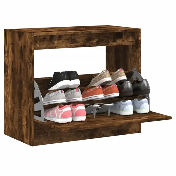 Gossi pantofar, stejar fumuriu, 80x42x69 cm, lemn compozit