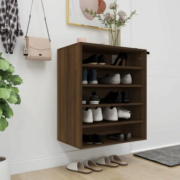 Gossi pantofar, stejar maro, 60x35x70 cm, lemn prelucrat
