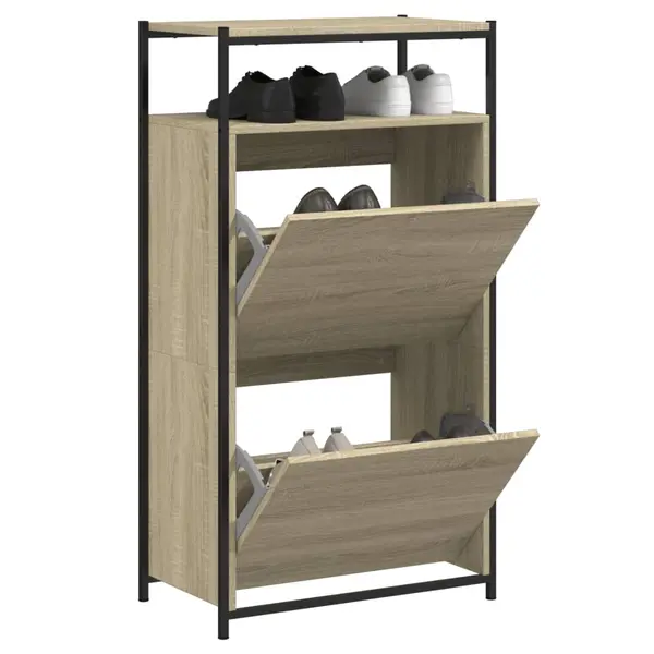 Gossi pantofar, stejar sonoma, 60x34x112 cm, lemn compozit