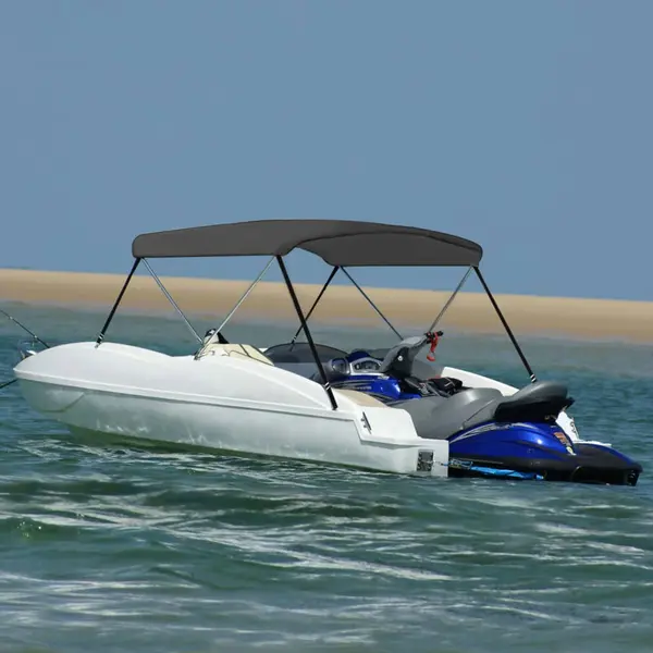Gossi parasolar barca bimini cu 2 arcuri, antracit, 180x130x110 cm