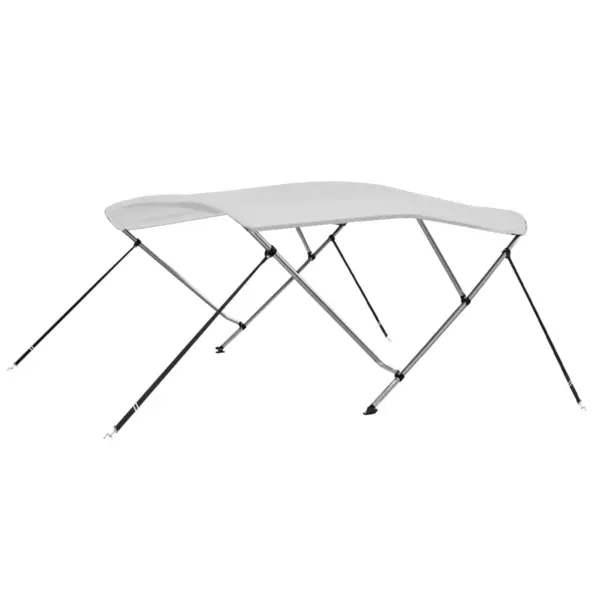 Gossi parasolar barca bimini cu 3 arcuri, alb, 183x160x137 cm