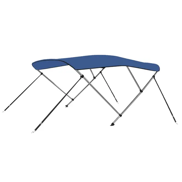 Gossi parasolar barca bimini cu 3 arcuri, albastru, 183x180x137 cm