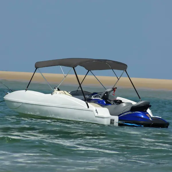 Gossi parasolar barca bimini cu 3 arcuri, antracit, 183x140x137 cm