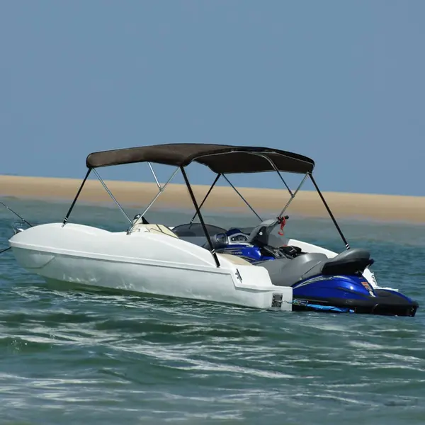 Gossi parasolar barca bimini cu 3 arcuri, negru, 183x196x137 cm