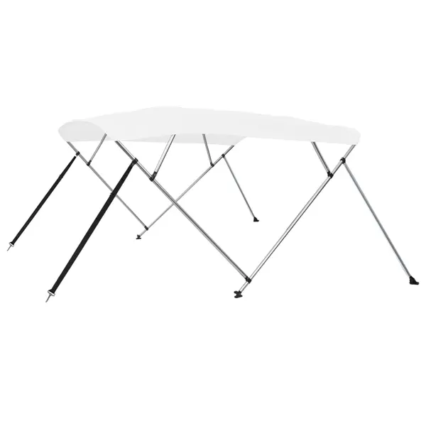 Gossi parasolar barca bimini cu 4 arcuri, alb, 243x180x137 cm