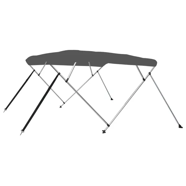 Gossi parasolar barca bimini cu 4 arcuri, antracit, 243x180x137 cm