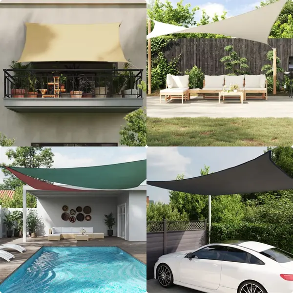 Gossi parasolar, crem, 6x8 m, tesatura oxford, dreptunghiular