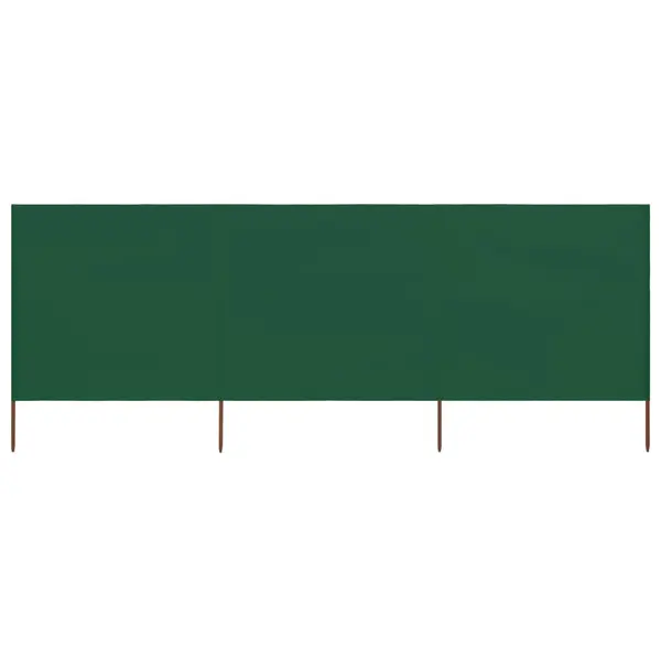 Gossi paravan anti-vant cu 3 panouri, verde, 400 x 80 cm, textil