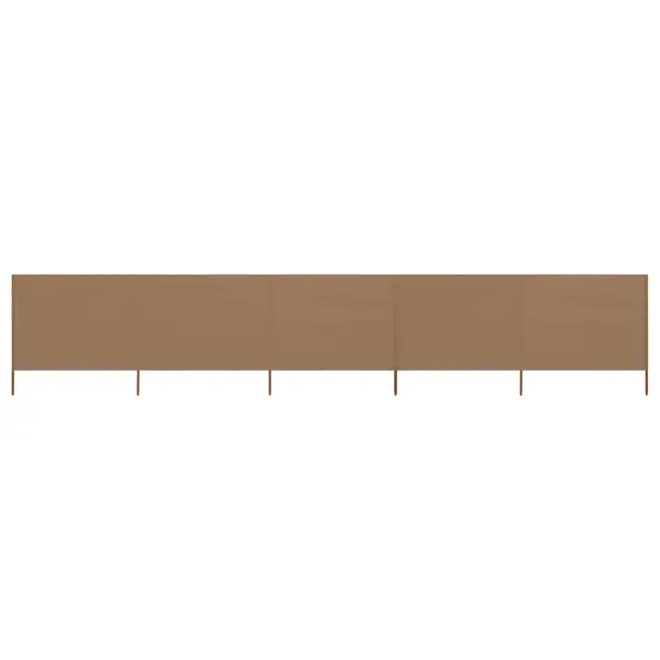 Gossi paravan anti-vant cu 5 panouri, gri taupe, 600 x 160 cm textil