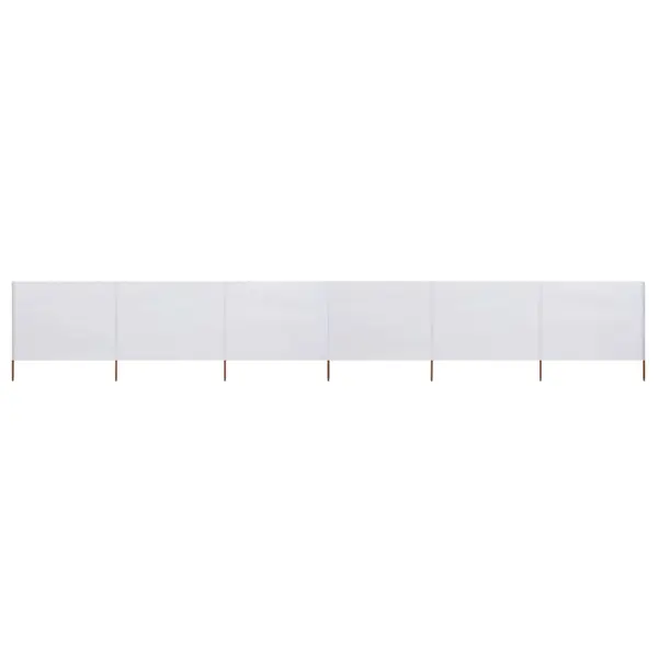 Gossi paravan anti-vant cu 6 panouri alb nisipiu 800x120 cm textil