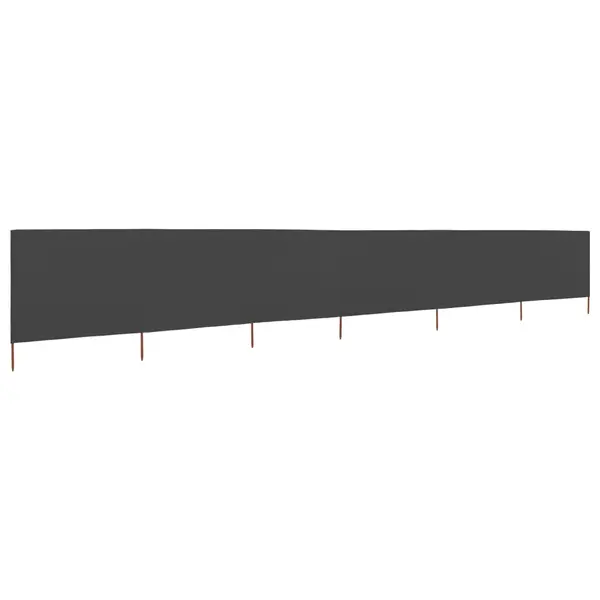 Gossi paravan anti-vant cu 6 panouri, gri, 800 x 80 cm, textil