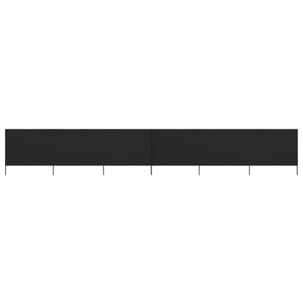 Gossi paravan anti-vant cu 6 panouri, negru, 800 x 80 cm, textil