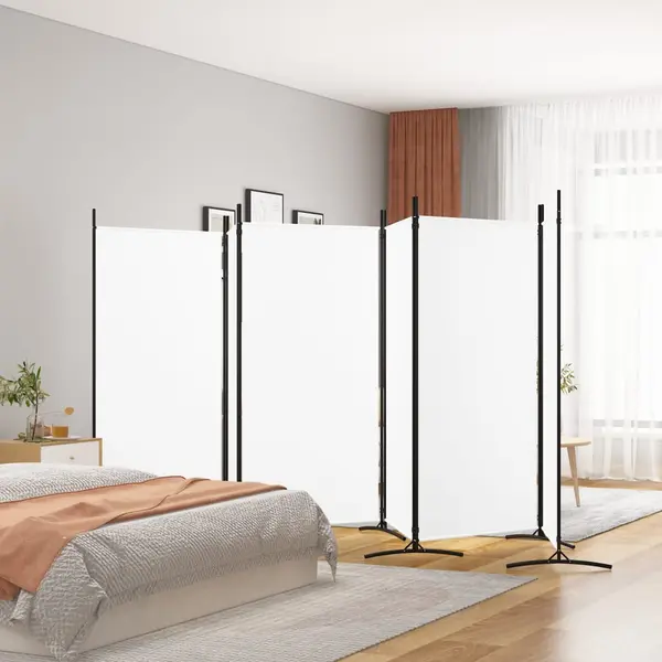 Gossi paravan camera cu 6 panouri, alb, 520x180 cm, textil