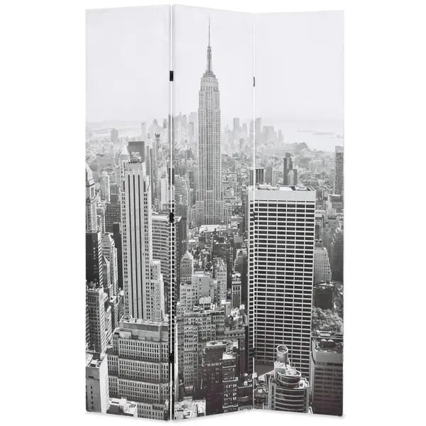 Gossi paravan camera pliabil, 120x170 cm, new york pe zi, alb/negru