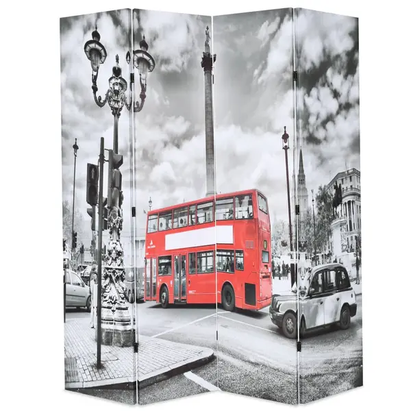 Gossi paravan camera pliabil, 160x170 cm, autobuz londonez, negru/alb