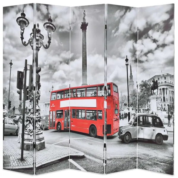 Gossi paravan camera pliabil, 200x170 cm, autobuz londonez, negru/alb