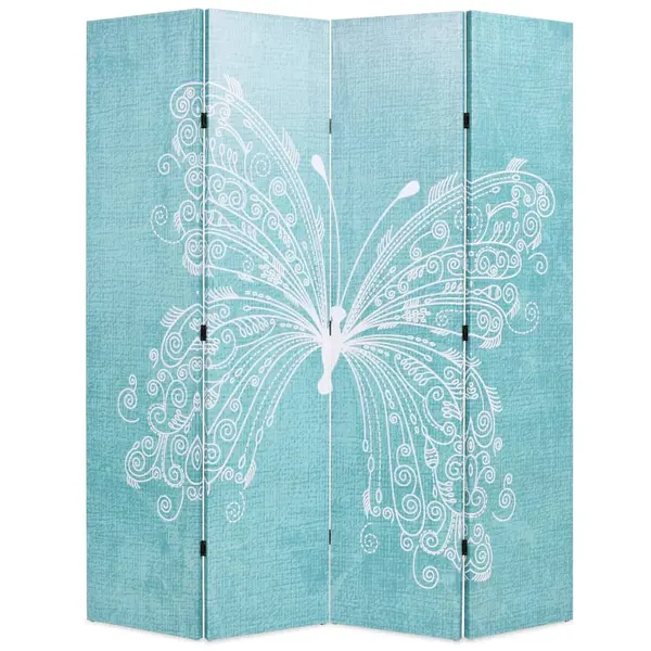 Gossi paravan camera pliabil, albastru, 160 x 170 cm, fluture