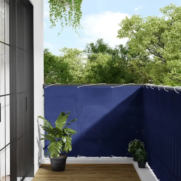 Gossi paravan de balcon, albastru, 120x700 cm, 100% poliester oxford