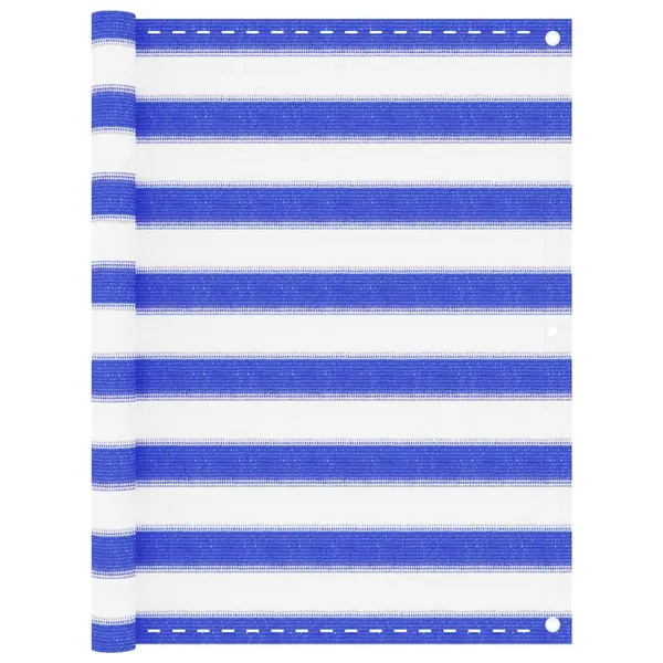Gossi paravan de balcon, albastru si alb, 90x300 cm, hdpe