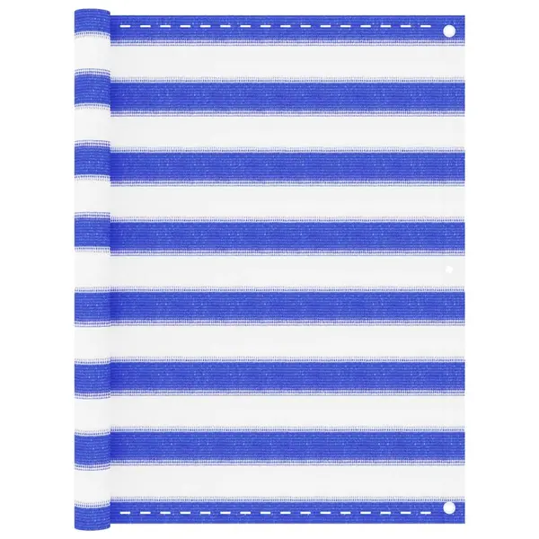 Gossi paravan de balcon, albastru si alb, 90x400 cm, hdpe