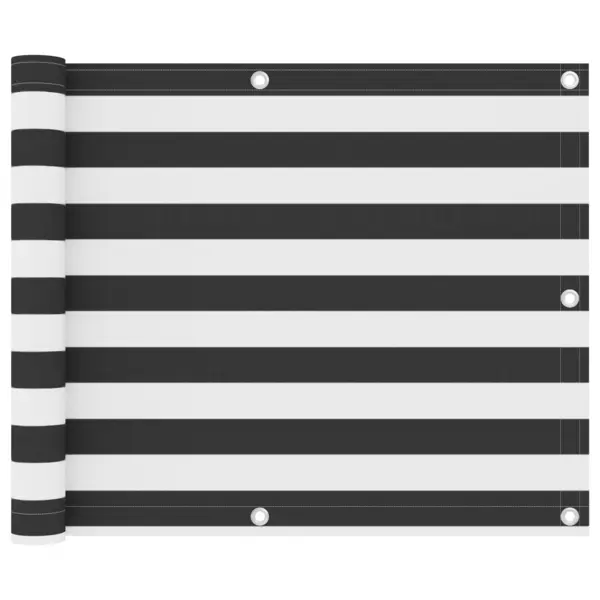 Gossi paravan de balcon, antracit si alb, 75x500 cm, tesatura oxford