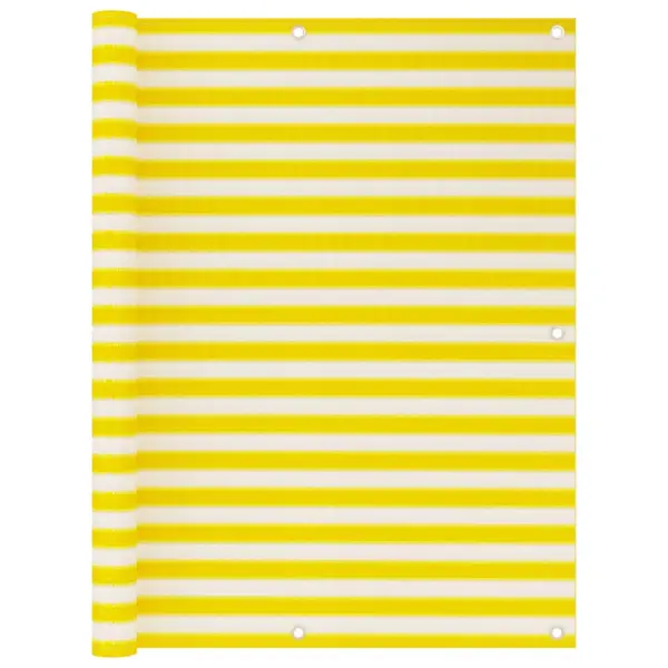 Gossi paravan de balcon, galben si alb, 120x600 cm, hdpe
