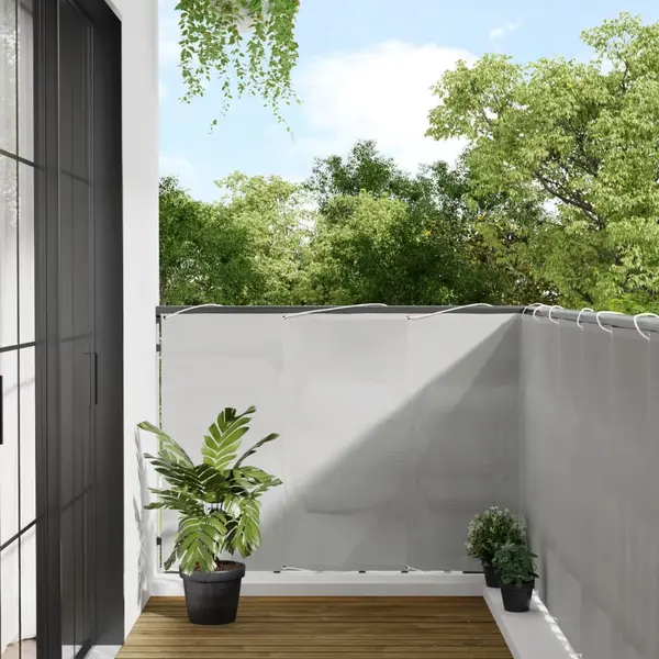 Gossi paravan de balcon gri deschis 120x600 cm 100% poliester oxford